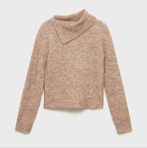 Mango Tan Cowl Neck Sweater